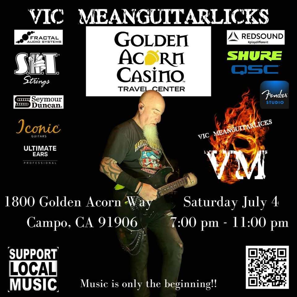 Vic Meanguitarlicks returns to Golden Acorn Casino